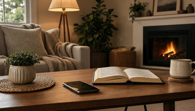 Cozy digital detox living room