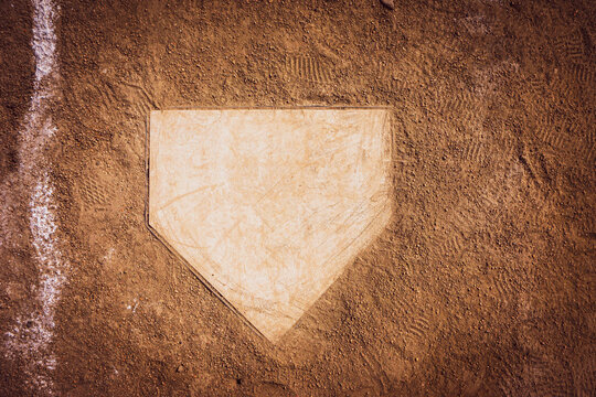 Baseball and softball home plate viewed from above