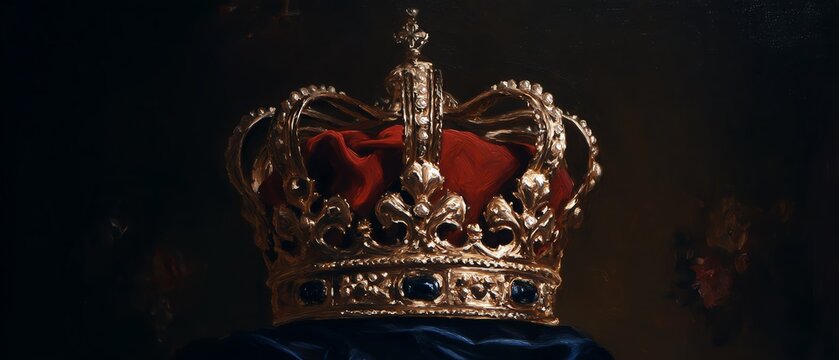 A majestic crown adorned with jewels.