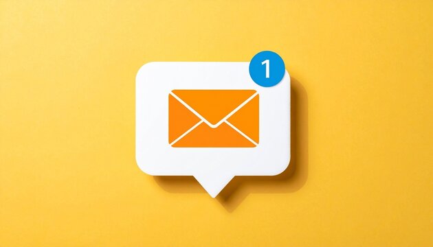 Chat bubble with envelope icon and new message notification