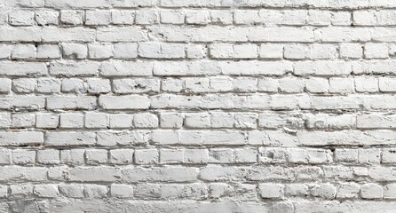 Obraz premium White Brick Wall Texture Background with Subtle Cracks for Design