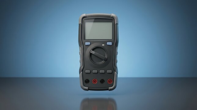 Digital multimeter 3D render, electronic measurement instrument, electrical testing device, industrial diagnostic meter, laboratory electronics equipment, engineering analyzer