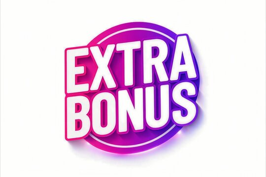 Bright 3d extra bonus text with glowing neon effect