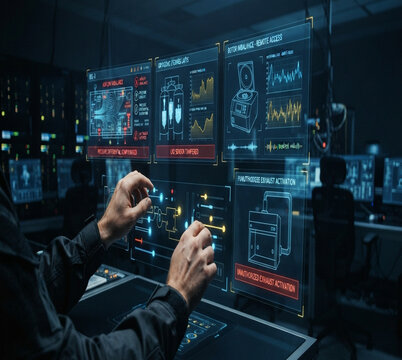 Hands deploy holographic lab biosafety and cryogenic storage security