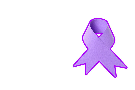 Purple ribbon for awareness and solidarity movements