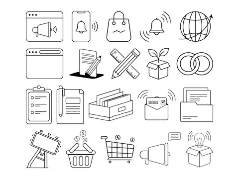 Ecommerce and Online Shopping Elements Illustration Set