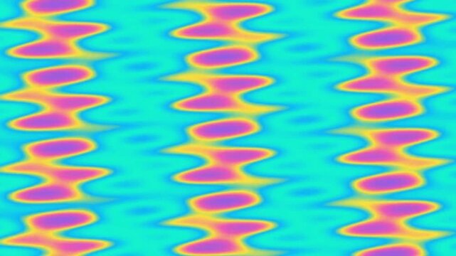 Abstract Wave Motion in Bright Turquoise and Candy Colors in Seamless Flowing Pattern
