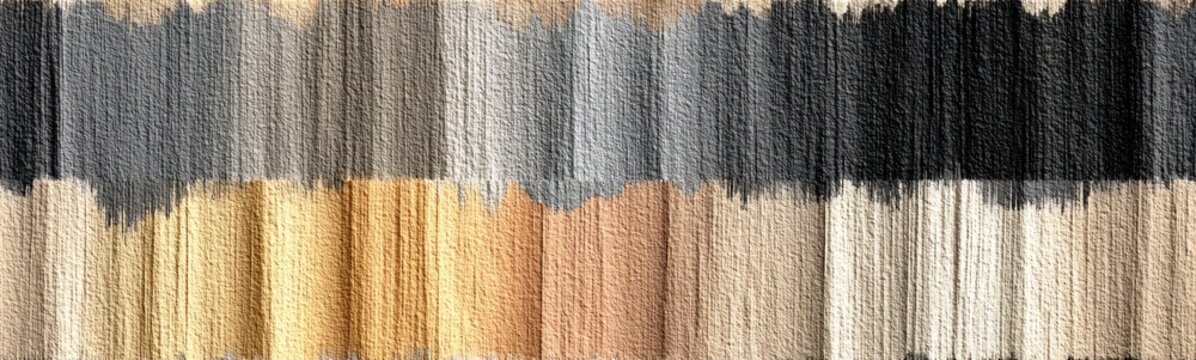 Multicolored rug with a black white and gray stripe