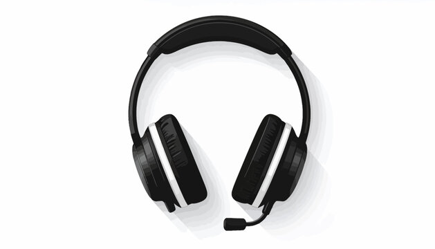 Black wireless headphones with microphone.