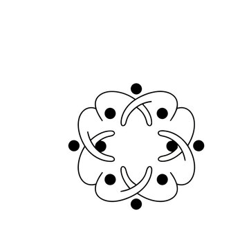 Abstract circular design with black dots