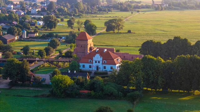 Medieval castle in Liw, village in Wegrow County, Masovia region of Poland.