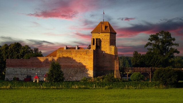 Medieval castle in Liw, village in Wegrow County, Masovia region of Poland.