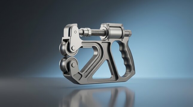 Chain tension gauge 3D render, chain tension measurement device, drivetrain adjustment instrument, industrial maintenance gauge, mechanical inspection equipment, engineering tool