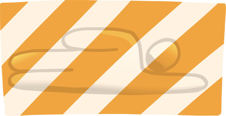 Minimalist chameleon lizard camouflaged on orange striped background © Made by My Best