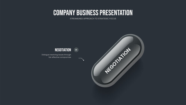 Corporate Planning One Step Diagram Slide Design. Modern Campaign 1 Element Infographic Presentation Template. Business Analysis Slideshow Layout Vector Illustration.