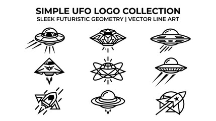 Abstract Flying Saucer and Rocket Ship Icons © Biru