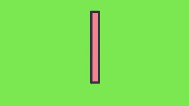 Simple vertical pink bar on a vibrant green background, minimalist graphic element for design projects and modern compositions