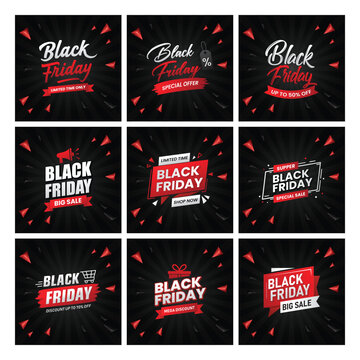 Black Friday promotion text background elements