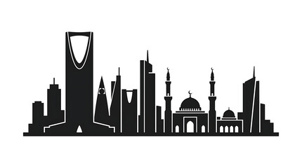 Obraz premium Riyadh city skyline silhouette vector illustration