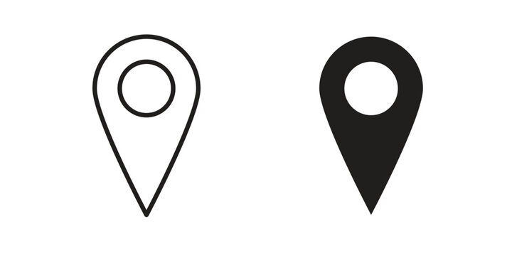 Map marker icon line logo pack