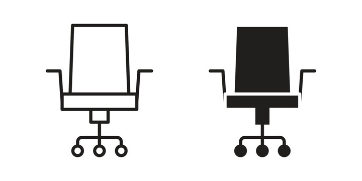 Office chair icon line logo pack
