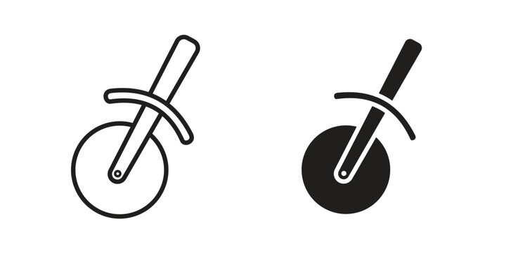 Pizza Slicer icon line logo pack