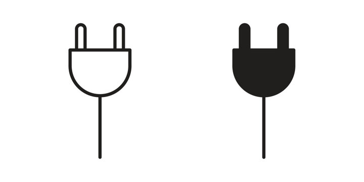 Plug icon line logo pack