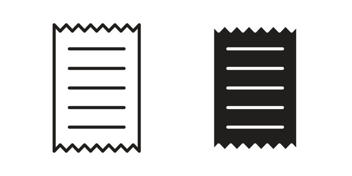 Receipt icon line logo pack