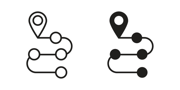 Roadmap icon line logo pack