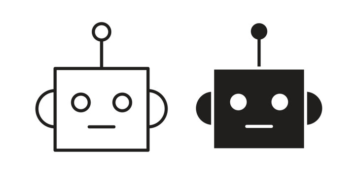 Robot icon line logo pack