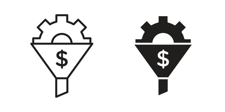 sales conversion icon line logo pack