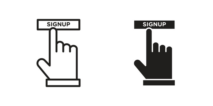 Sign up icon line logo pack
