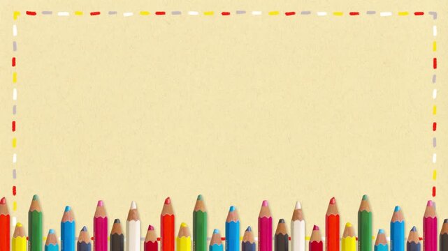 Colored Pencil Frame Loop Background