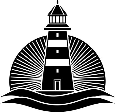 lighthouse silhouette vector illustration