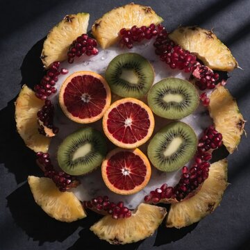 colorful studio still life of a vitamin rich frui