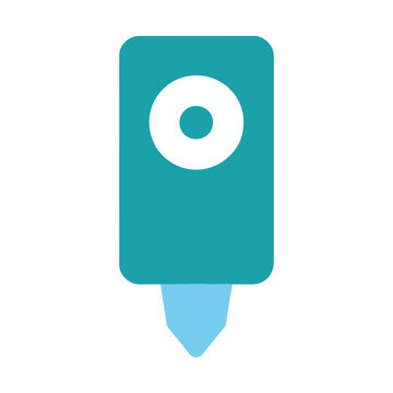 Teal and blue abstract shape