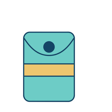 Teal and yellow rectangular object with rounded corners