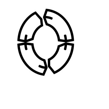 Abstract circular shape with segments