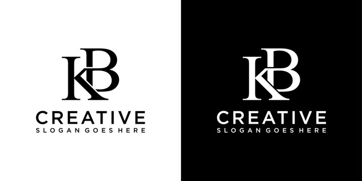 KB or BK initial letter logo design vector