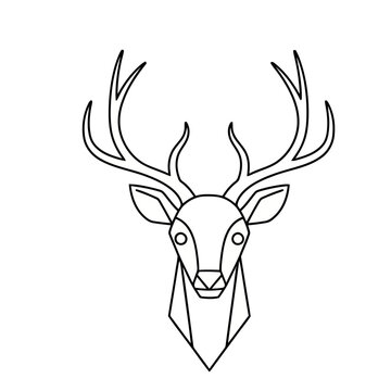 Geometric Deer Head Outline