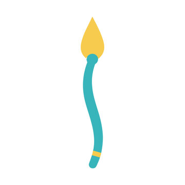 Stylized match with yellow flame