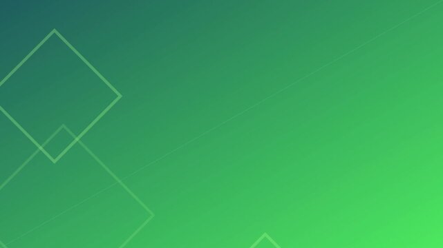 Abstract green gradient background with geometric diamond shapes and thin diagonal lines