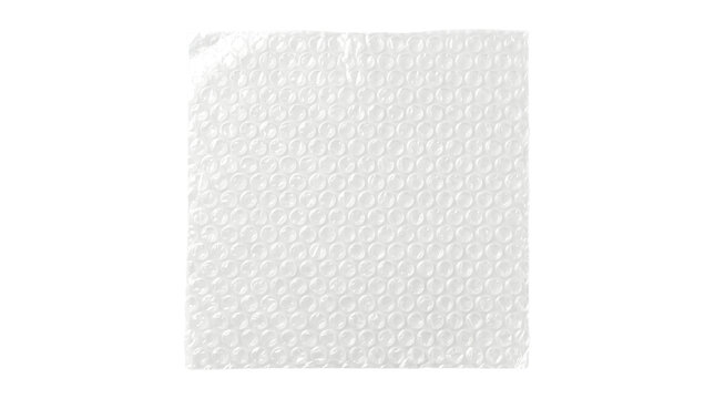 Protective bubble wrap sheet isolated on transparent background