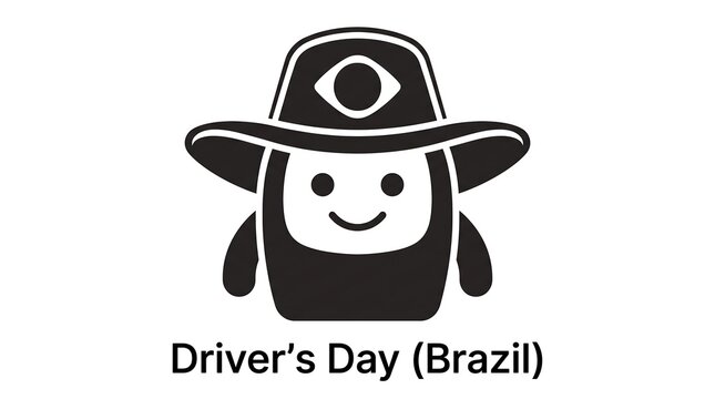 Happy cowboy character celebrating driver's day brazil