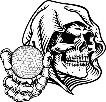 Grim Reaper Death Skeleton Golf Sports Team Mascot
