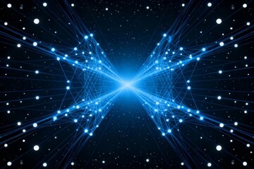Fototapeta premium Blue Digital Network in Space