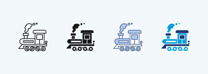 Locomotive multiple style icon collection © Joko
