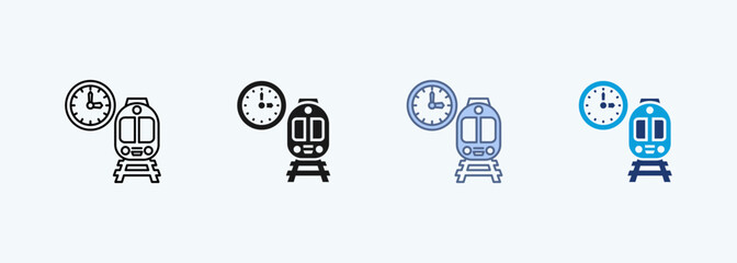 Train Timetable multiple style icon collection © Joko