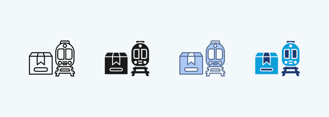 Freight Train multiple style icon collection © Joko