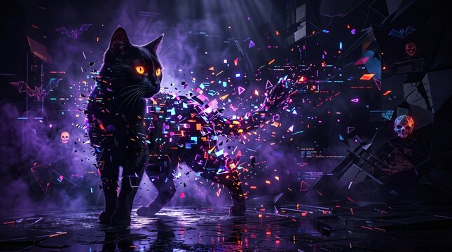 Glitched Black Cat Shadow